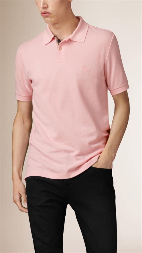 pink burberry polo shirt